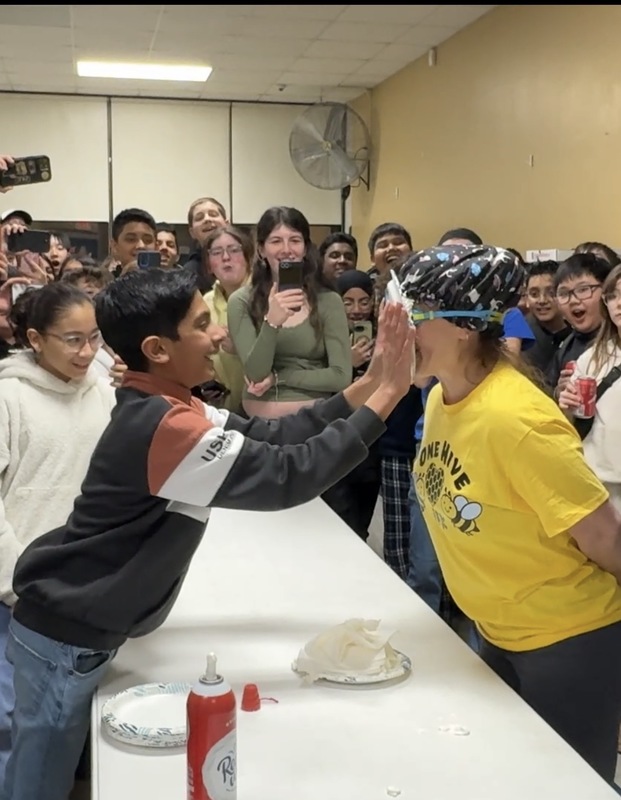 Ms. Todor and 7th grader Aadit Pushpakaran