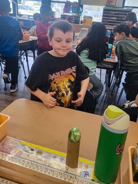 Students in Ms. Cataldi and Mrs. Lemaire's second grade class at Central Boulevard School 