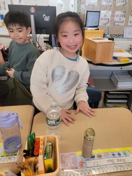 Students in Ms. Cataldi and Mrs. Lemaire's second grade class at Central Boulevard School 
