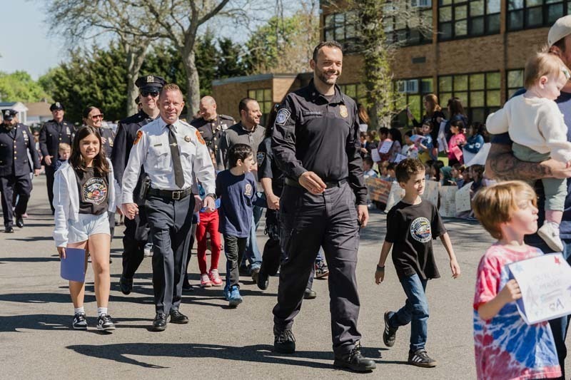 Charles Campagne Elementary School marked the first day of May with an enthusiastic tribute to local first responders