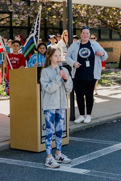 Charles Campagne Elementary School marked the first day of May with an enthusiastic tribute to local first responders
