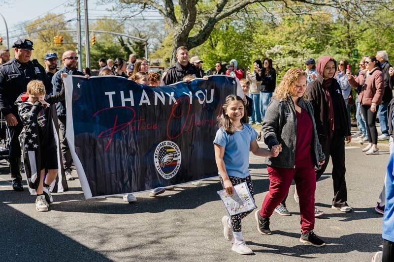 Charles Campagne Elementary School marked the first day of May with an enthusiastic tribute to local first responders