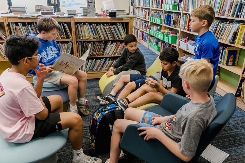 Fifth graders at Central Boulevard School recently hosted an after-school literacy event to foster a love of reading among younger students. 