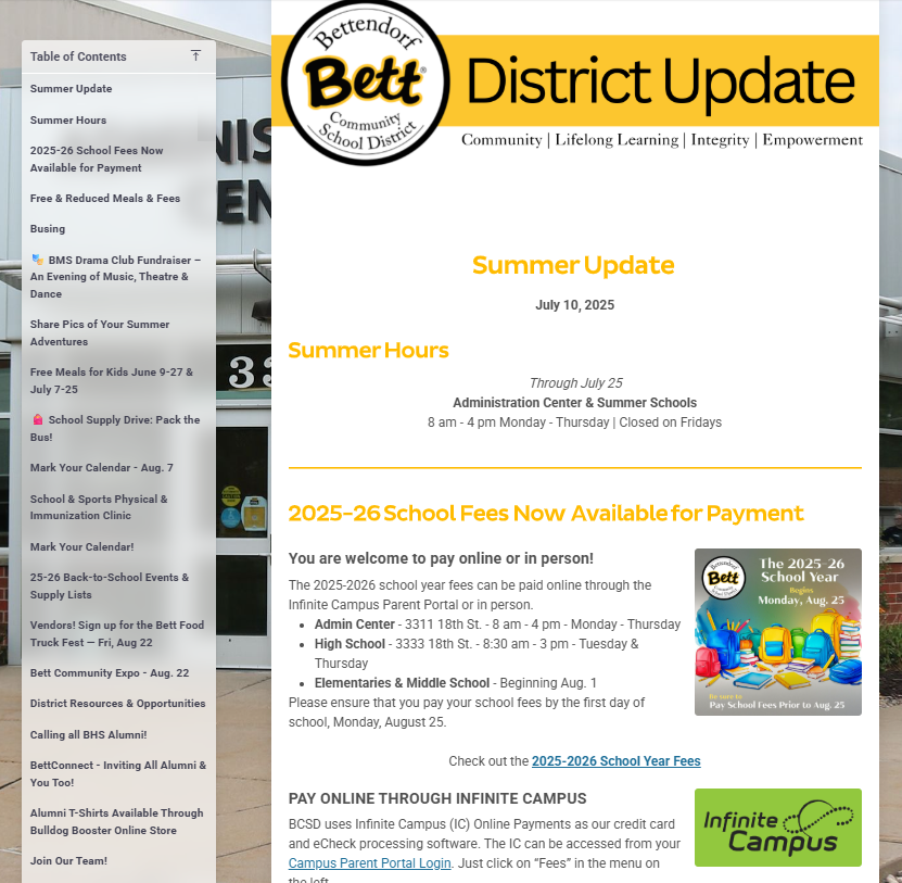Bett District Update