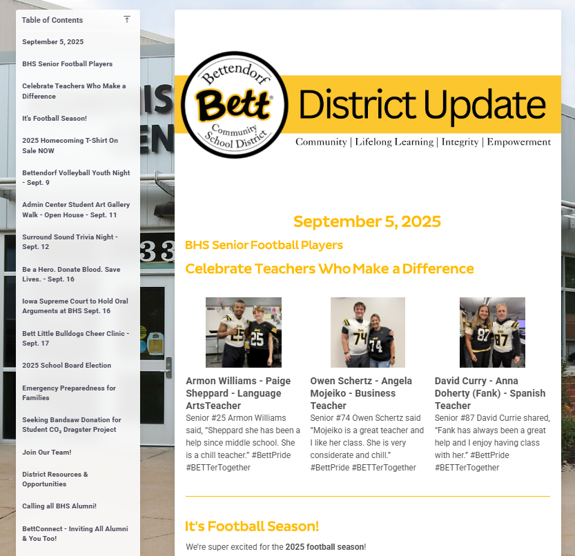 Bett District Update