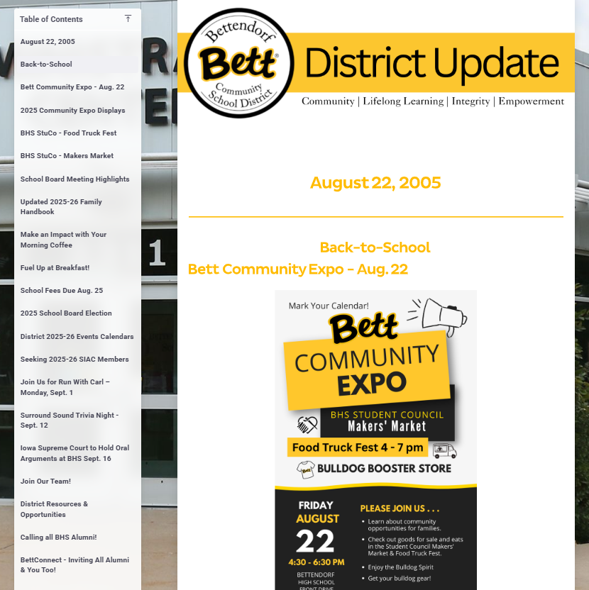 Bett District Update