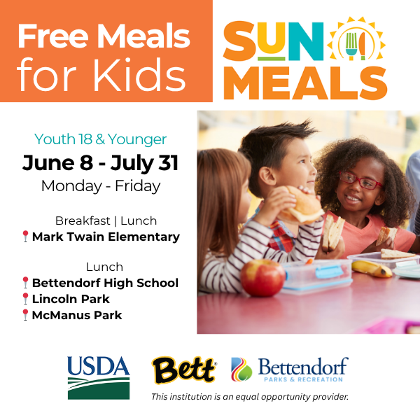 Free Mals for Kids - Youth 18 & Younger June 89-July 31 Mon - Friday