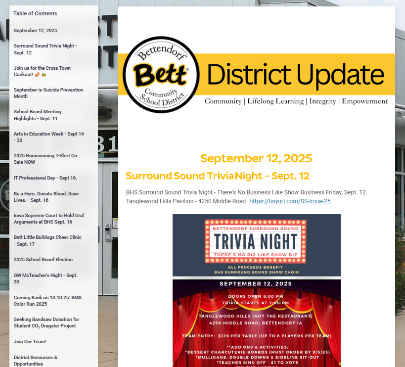 Bett District Update - Cover