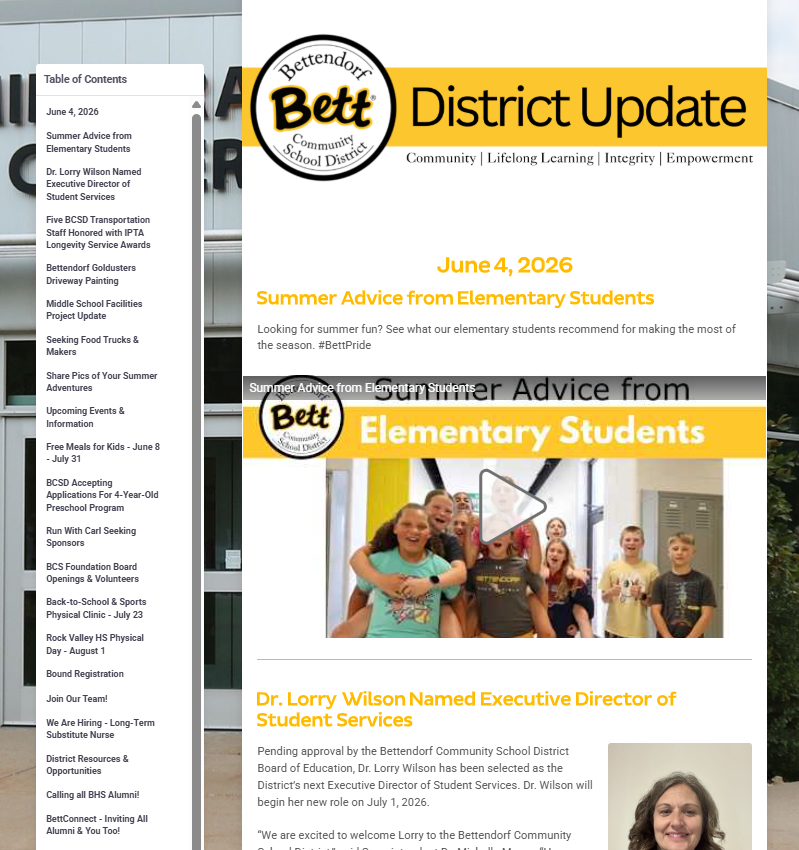 Top of newsletter graphic