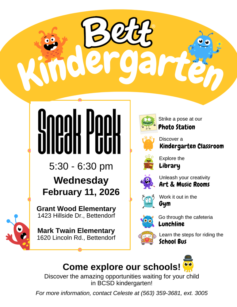 Kindergarten Sneak Peek Flyer