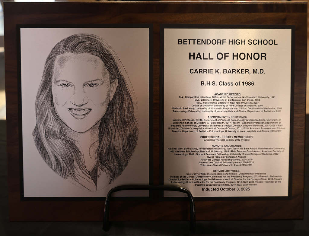 Dr. Carrie K. Barker's plaque