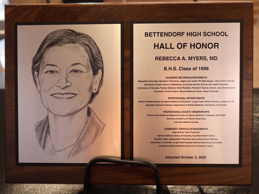 Dr. Rebecca Myers' plaque