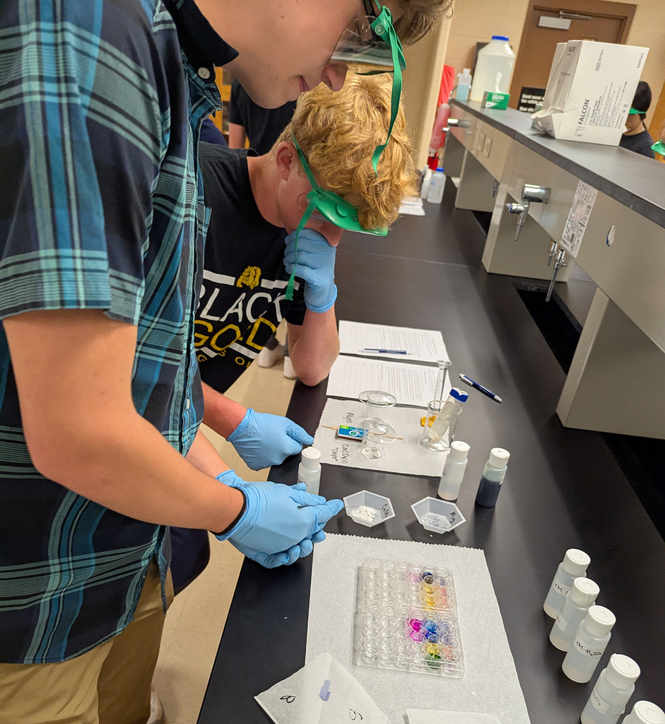 Students exploring acids and bases in the St. Ambrose chemistry lab