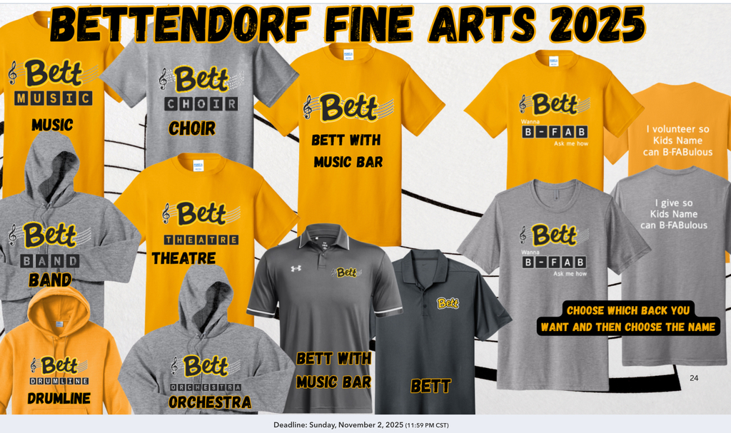 Bettendorf Fine Arts Merch Sale