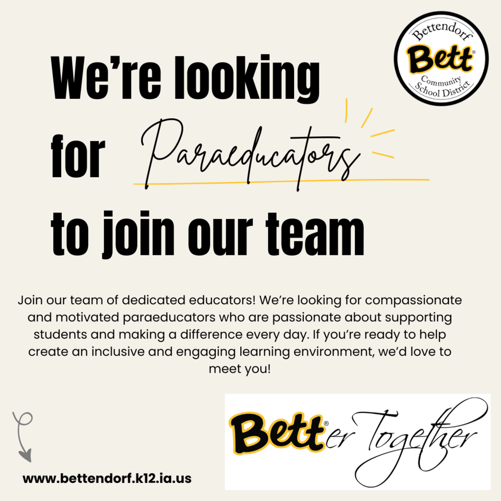 We're looking for Paraeducators