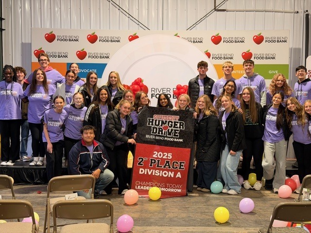 Student Council with the Division A 2nd Place banner