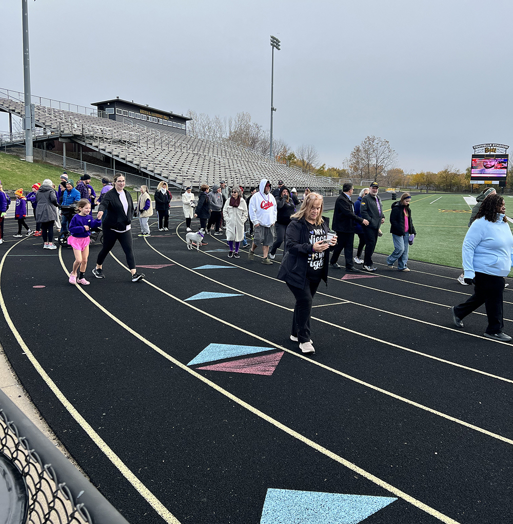 Walkers on the BHS track
