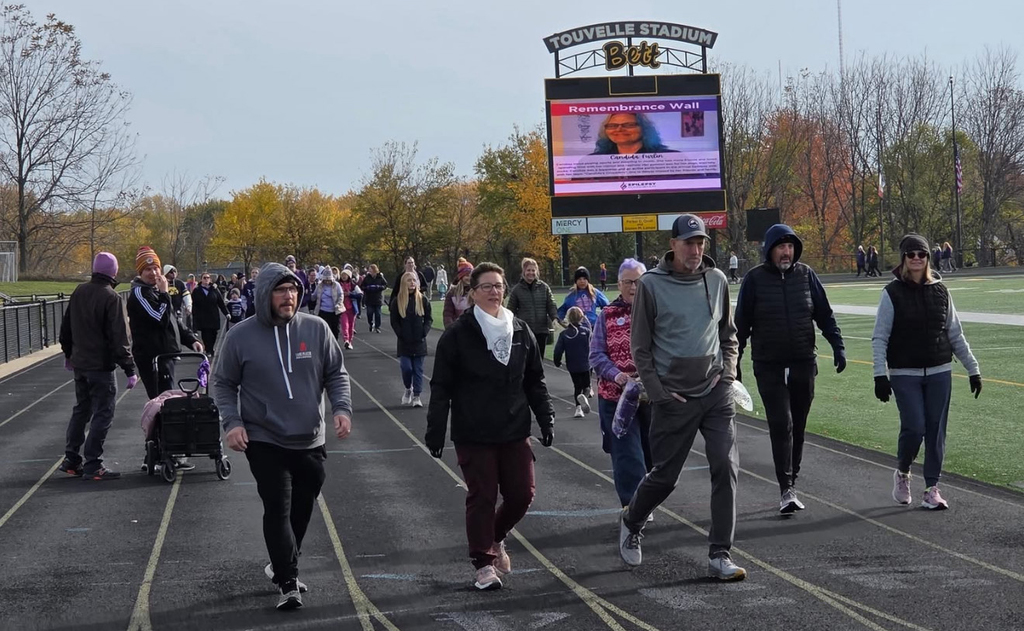 Walkers on the BHS track