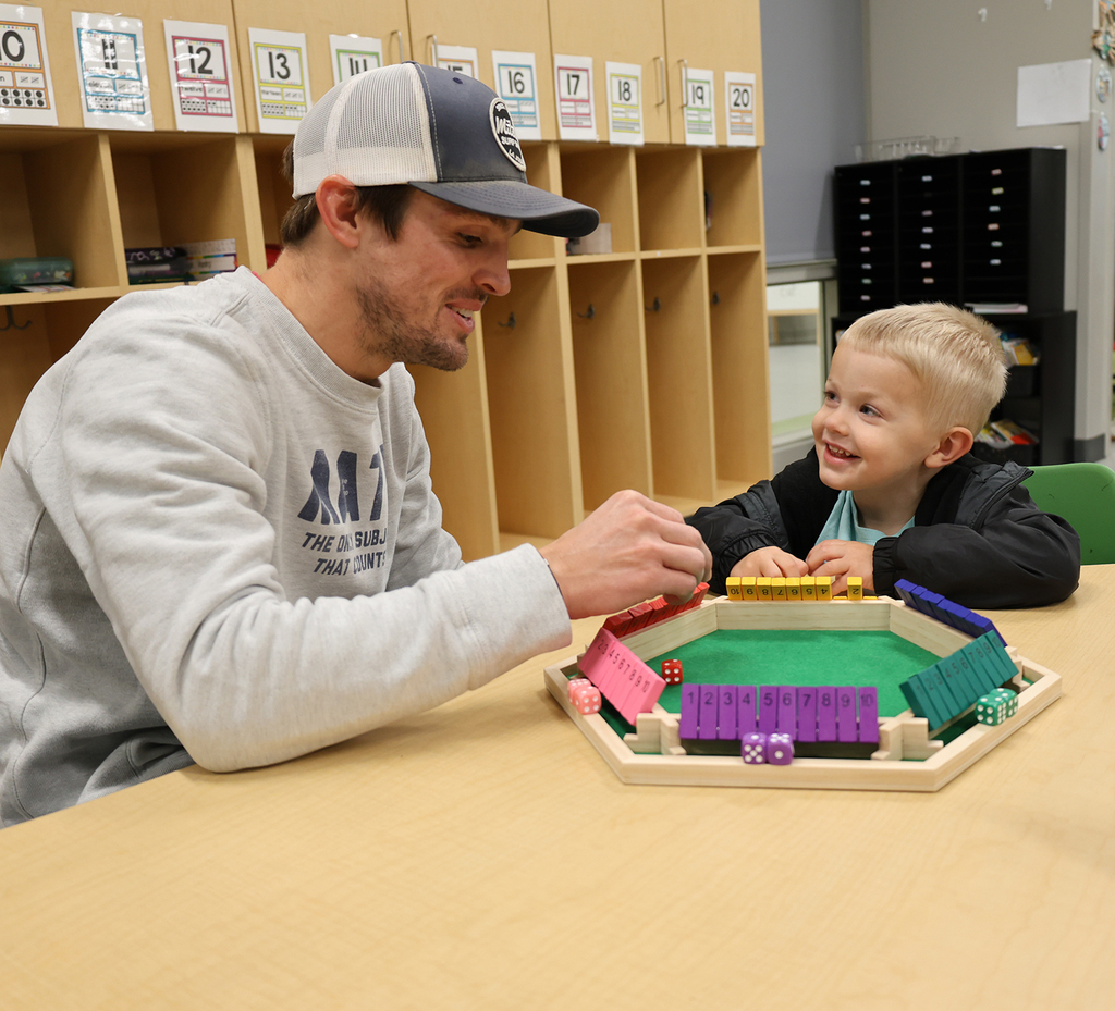 Math Night 2025 - father and son playing a game