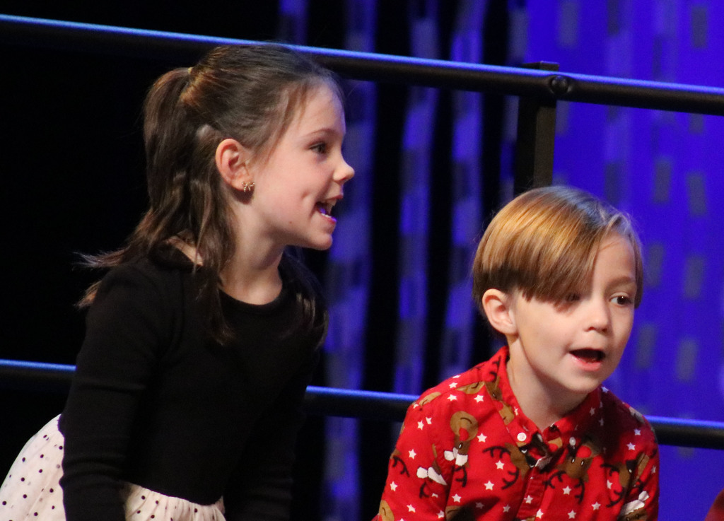 Students singing at Winter Sing