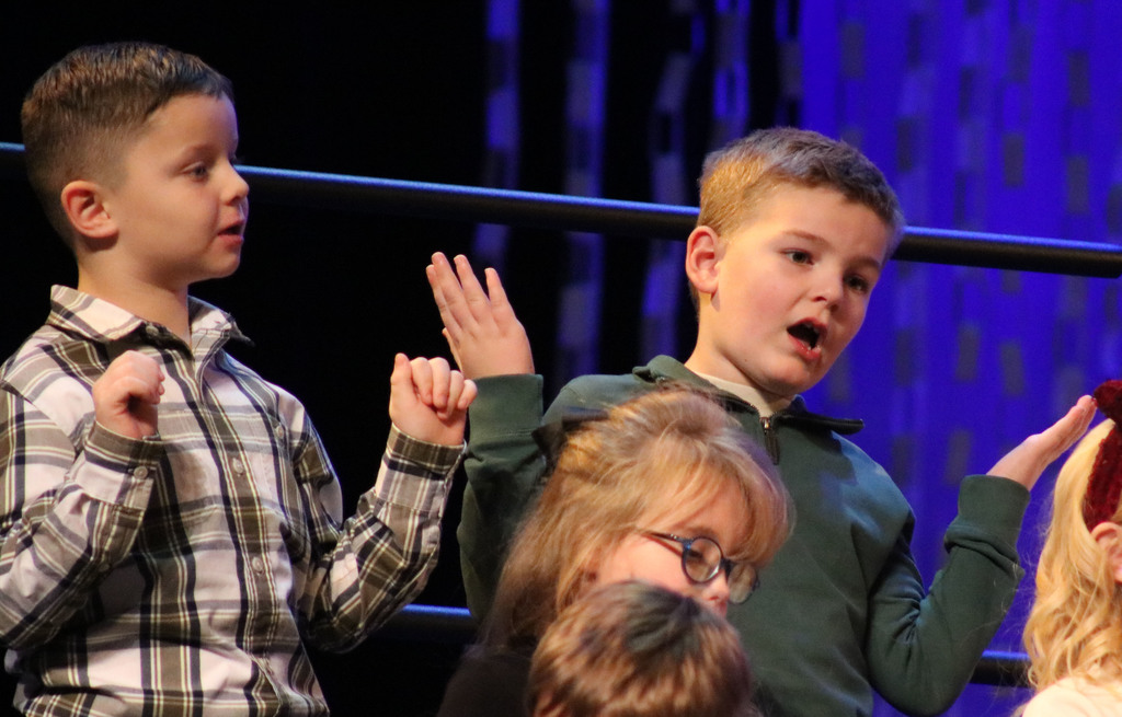 Students singing at Winter Sing