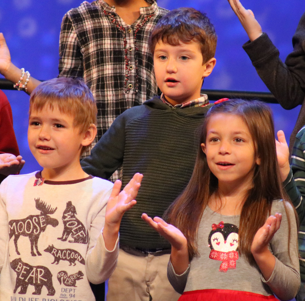 Students singing at Winter Sing