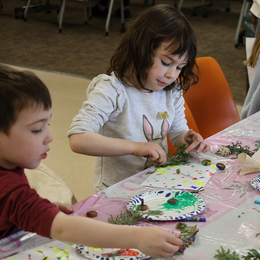 Bett STEAM Expo - Girl Scouts painting with plants