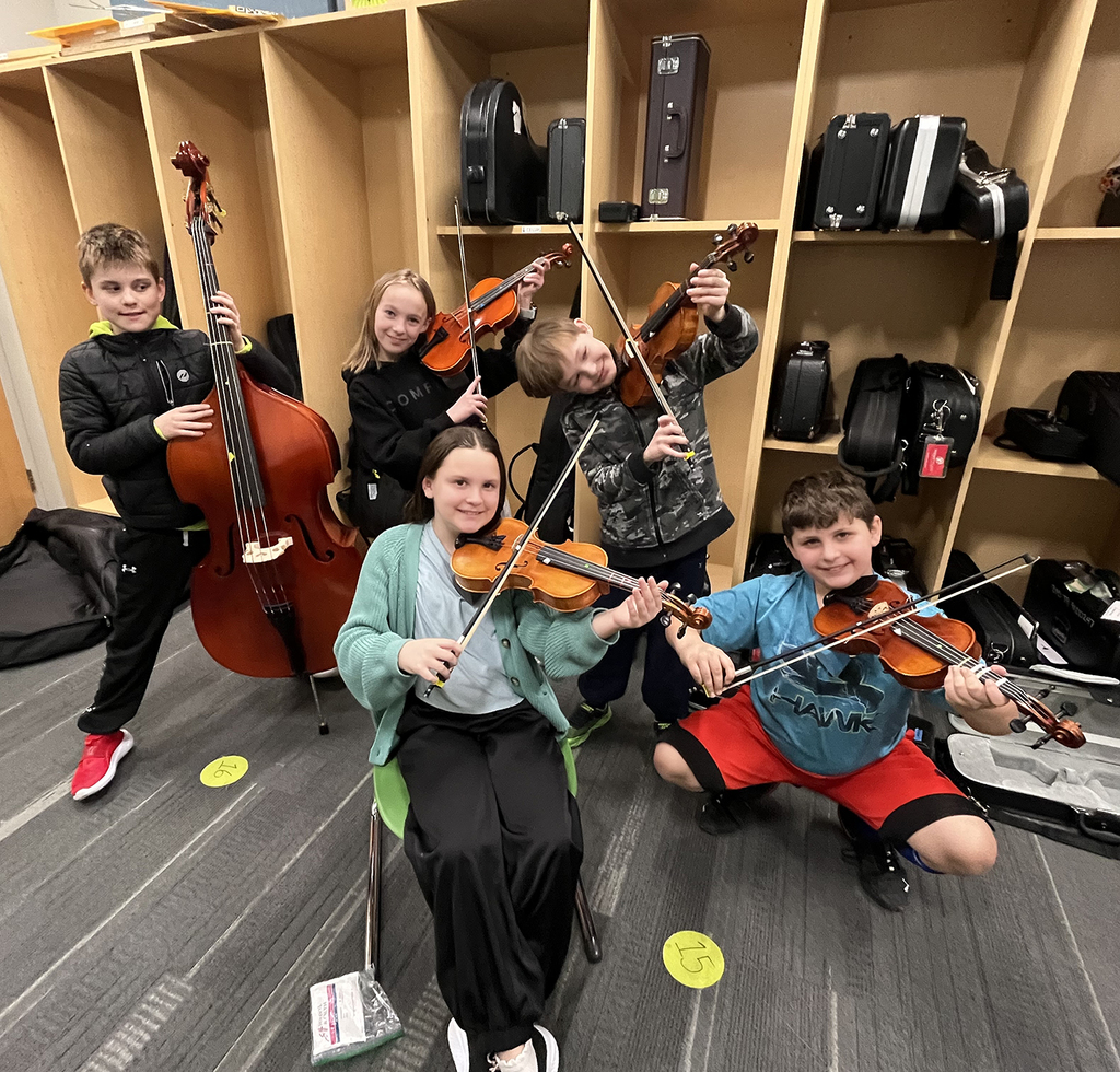 Orchestra students having fun
