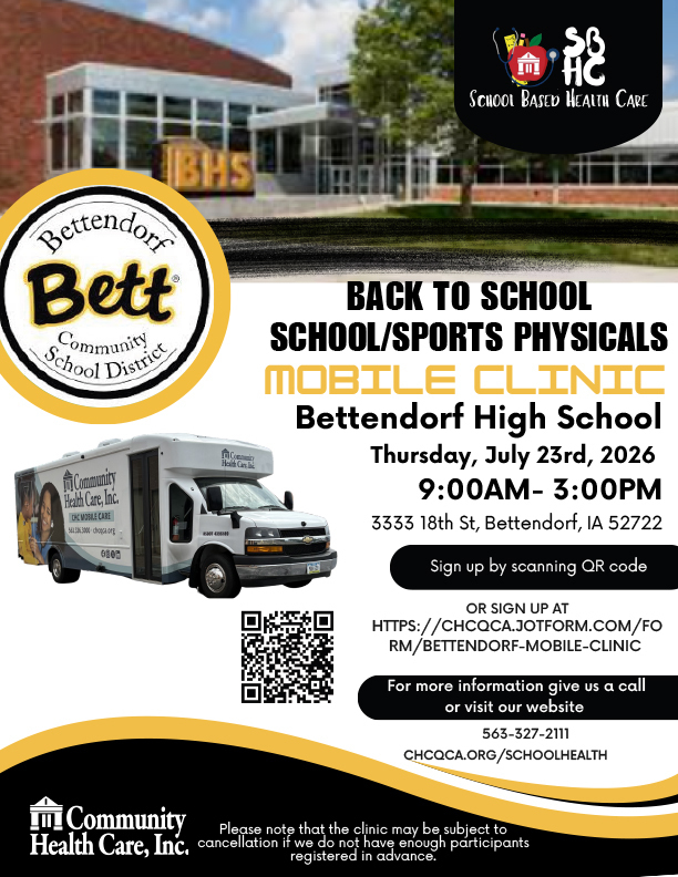 Back to School School/Sports Physucals Mobile Clinic