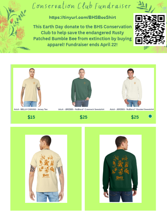 BHS Conservation Club Bee Shirt