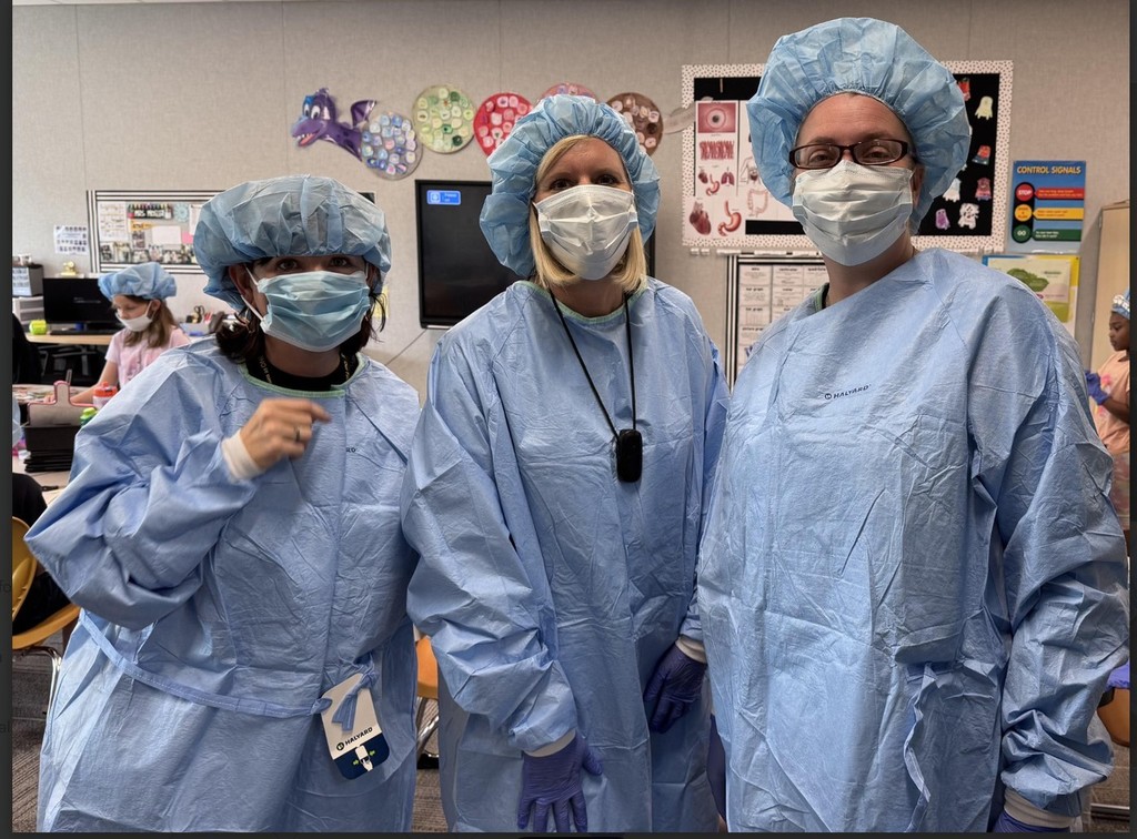 2nd grade teachers in surgical gear