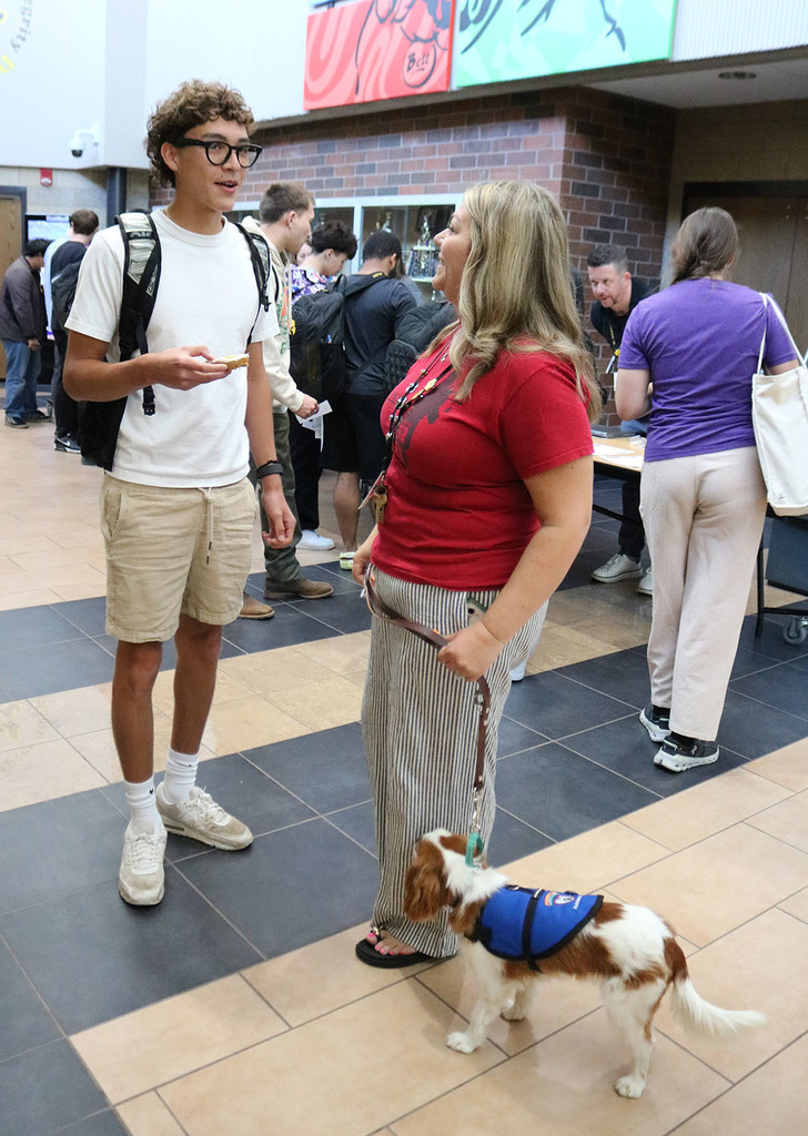 Student talking with our career readiness coordinator