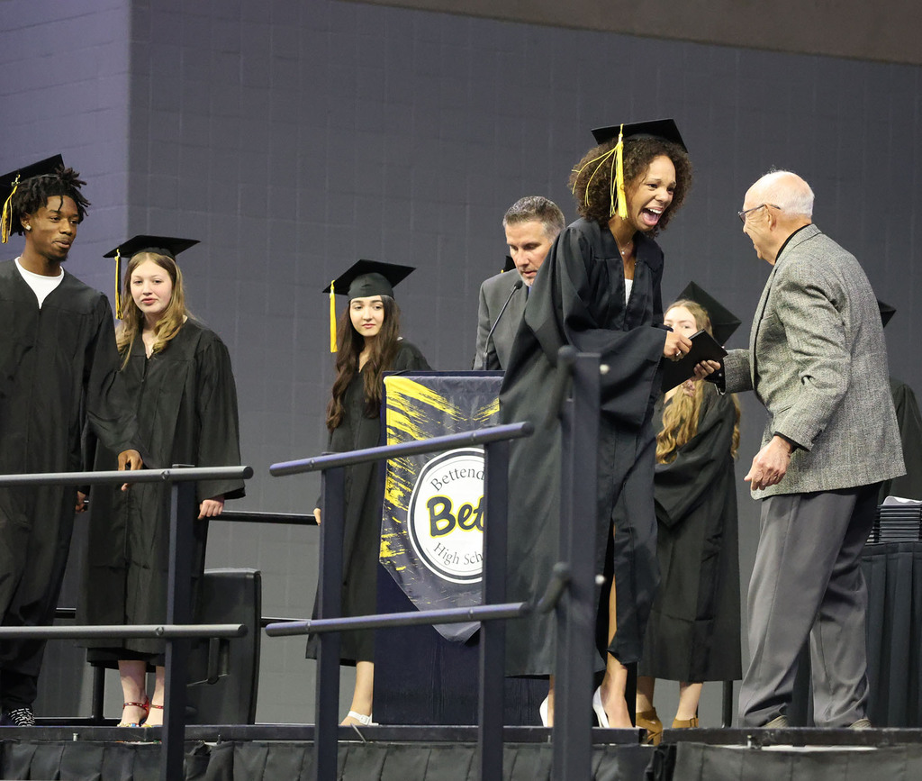 Student excited about receiving her diploma
