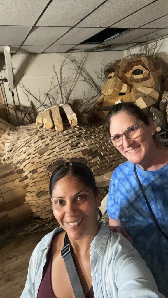 Nicole & Stacey take a selfie with a troll.