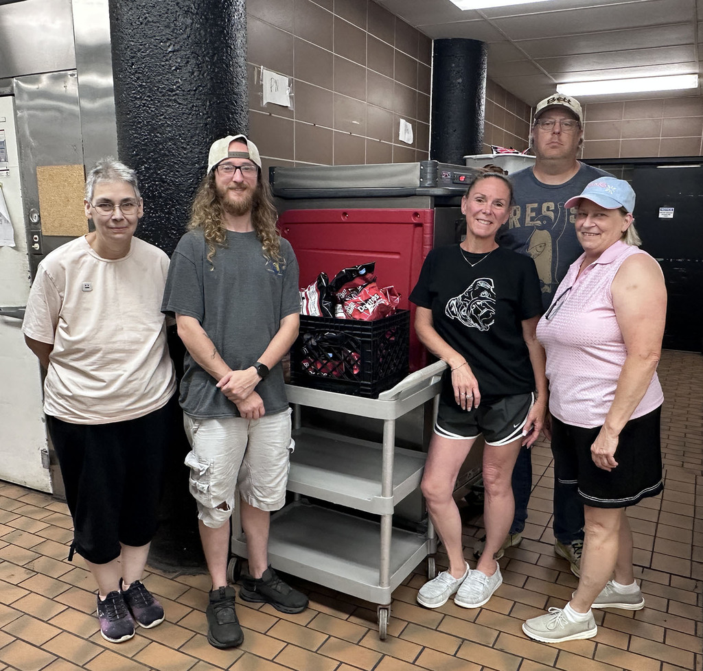 BHS nutrition services staff witha a custodian and maintenance staff.