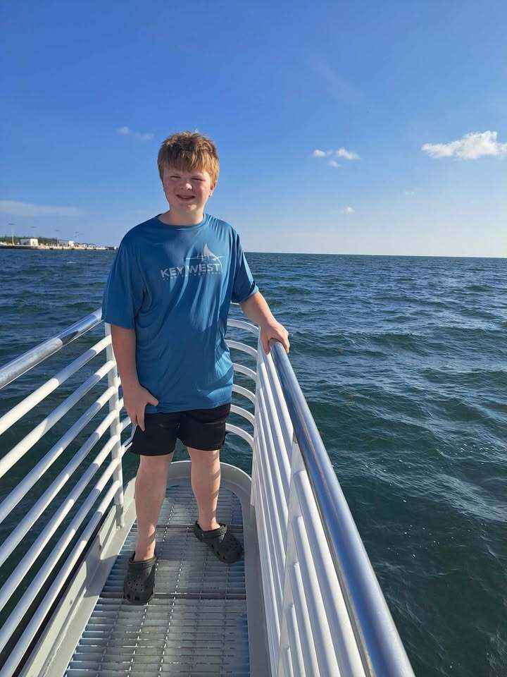 Jackson on a gangplank