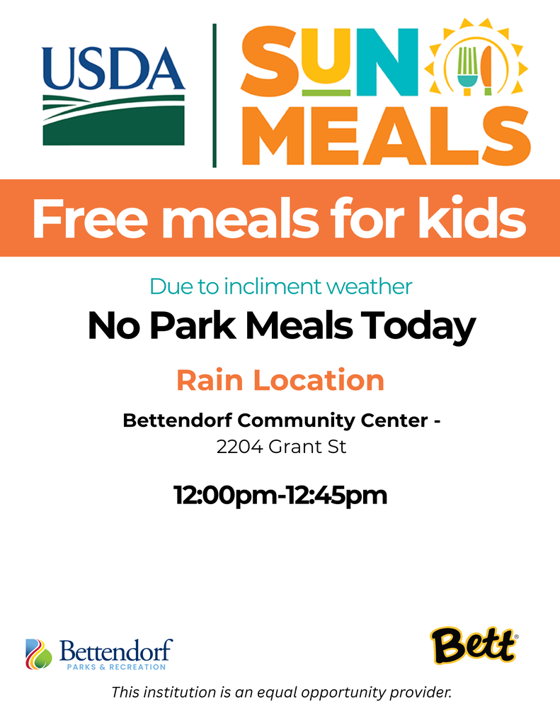 Rain location for park meals at 2204 Grant Street Bettendorf Iowa