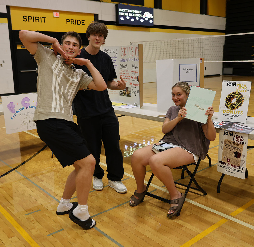 Yearbook staff posing for a photo