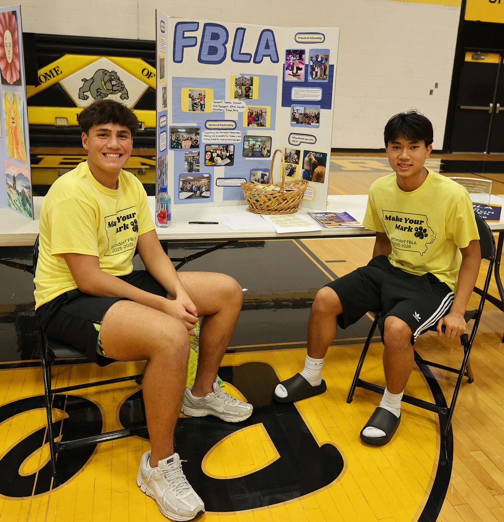 Two FBLA students smiling for the camera
