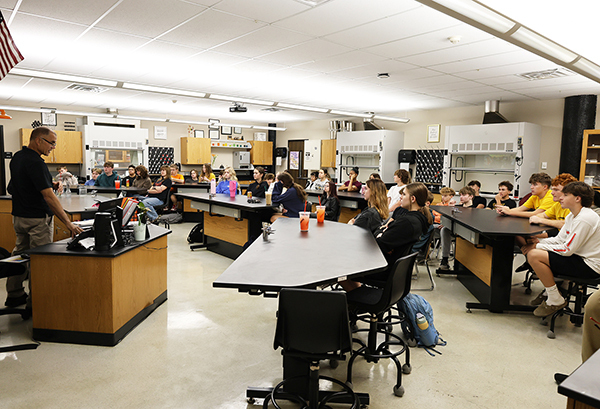 Students listen to Dr. Ericksen