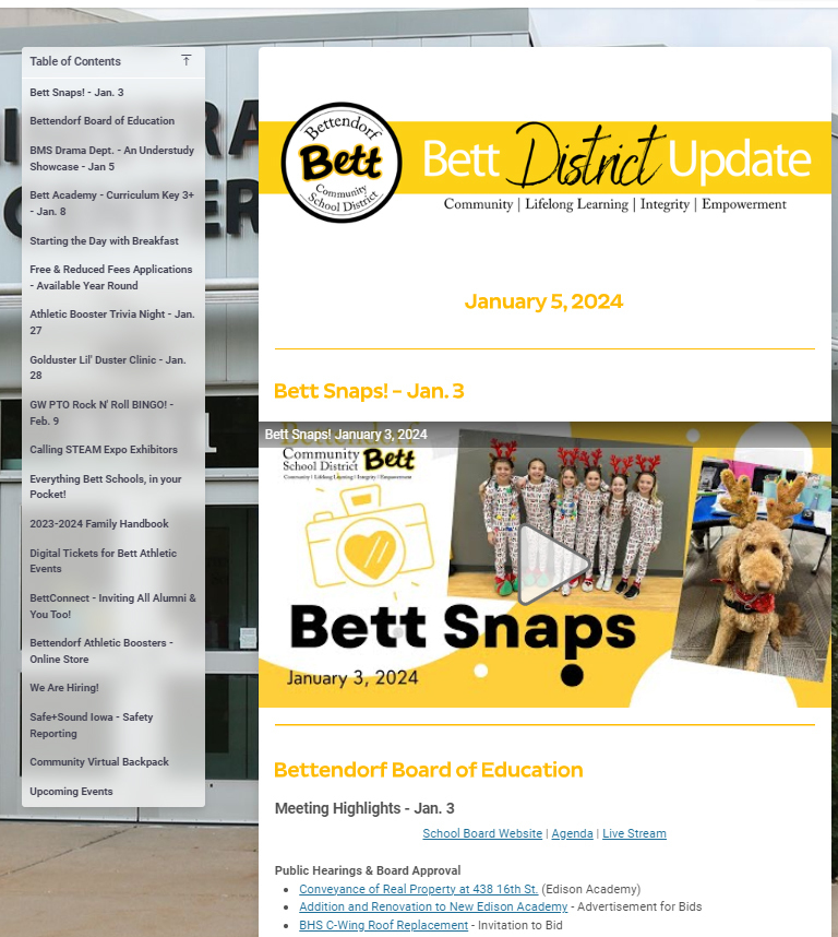 Bett District Update cover 1-5-24