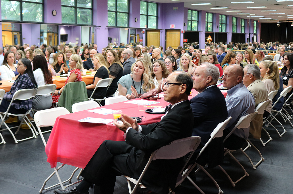 Guests at new teacher breakfast