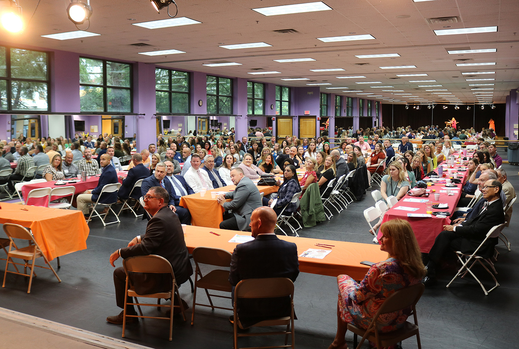 Guests at new teacher breakfast