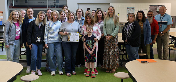 Katy Wehr with the MT teachers and Dr. Morse