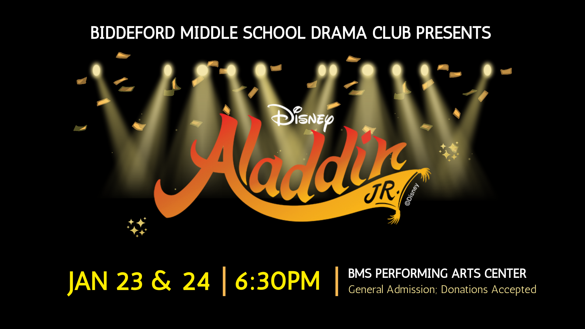 BMS Drama Club Presents Disney's Aladdin JR. Production