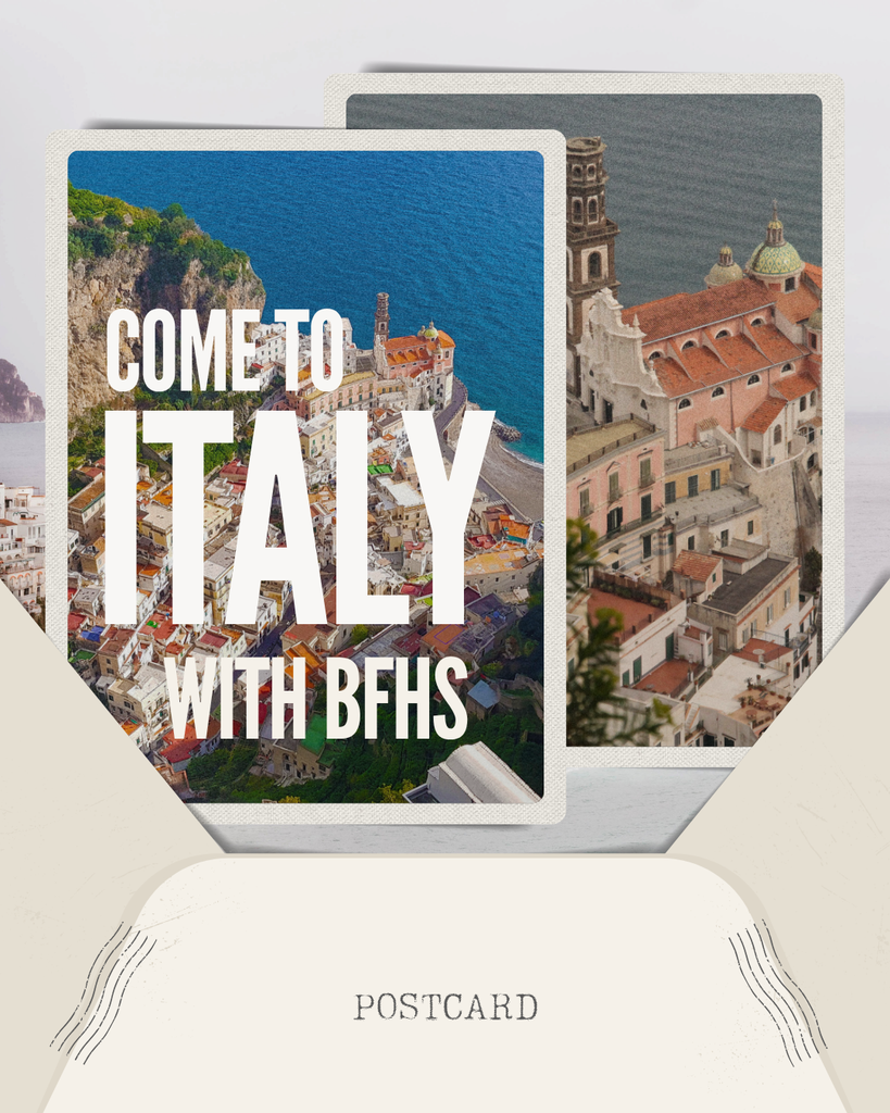 Come to Italy With BFHS postcard