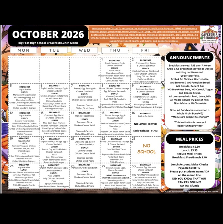 lunch menu