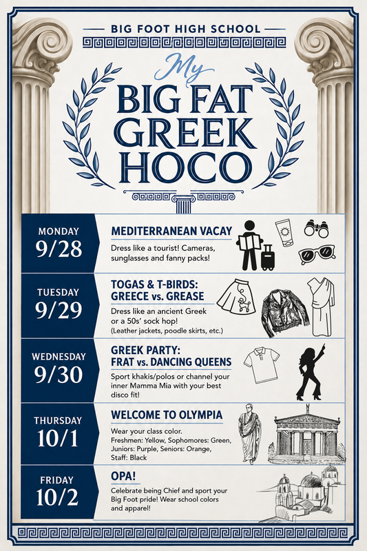 2026 Homecoming Dress Up Day Schedule