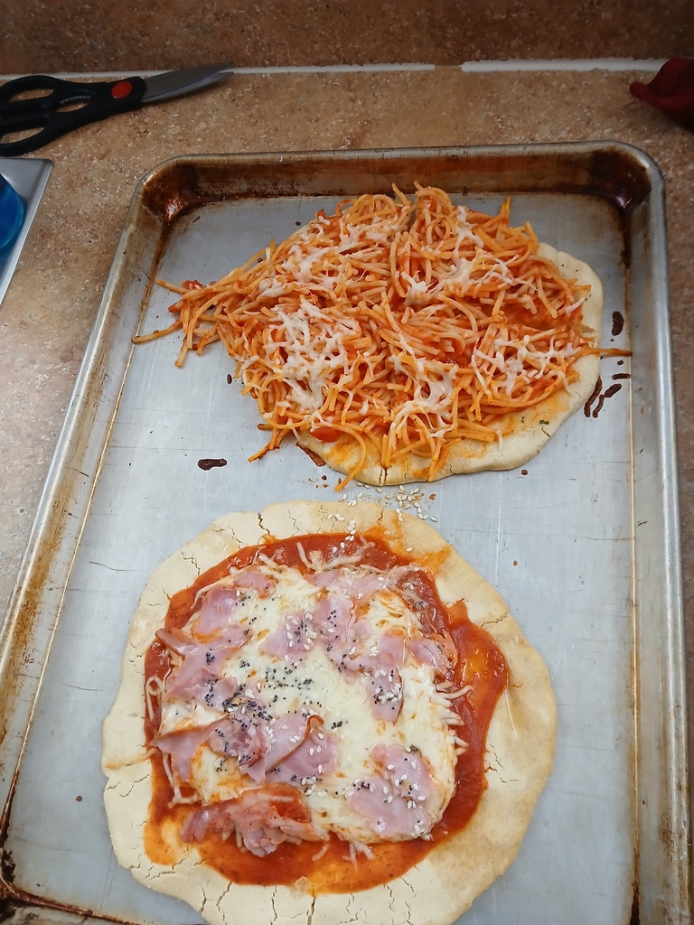 Gluten Free Spagizza and pizza
