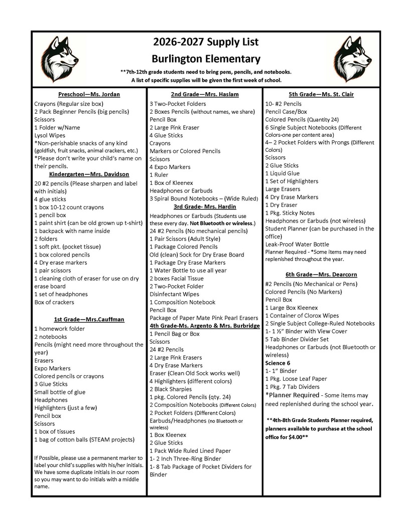 Supply List